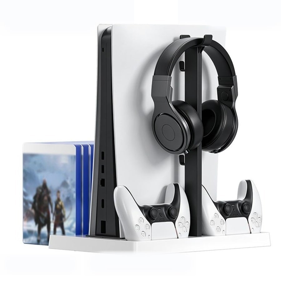PS5 All-in-One Cooling Stand with Charging & Storage sanitized image 2