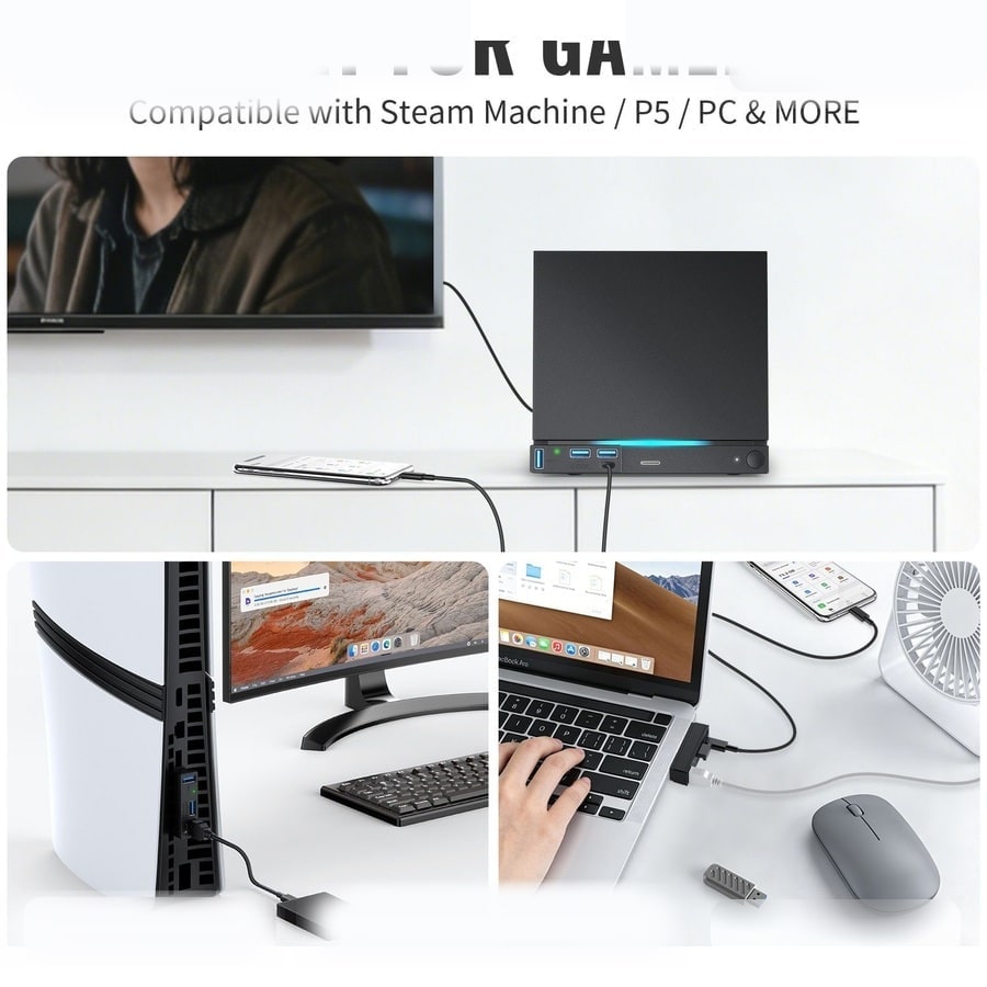 Steam Machine / PS5 / PC 4-in-1 USB 3.0 Hub sanitized image 5