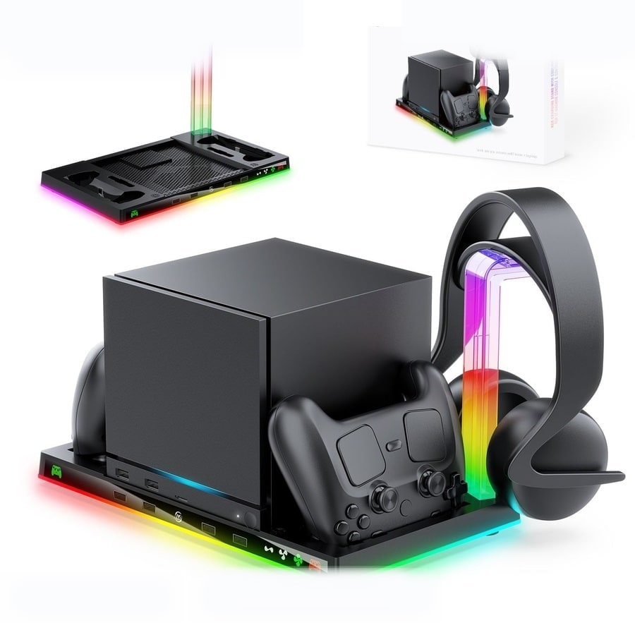 Steam Machine RGB Cooling Stand with Controller Charging