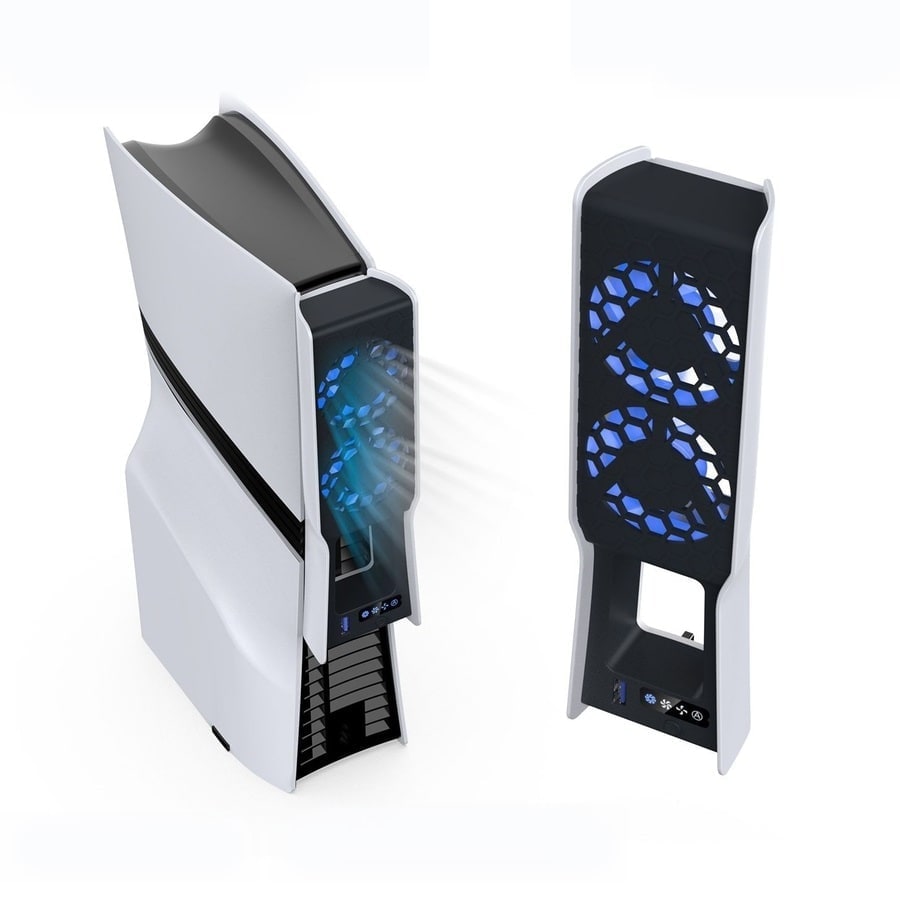 TP5-35159 PS5 Slim / PS5 Pro Blue LED Cooling Fan sanitized image 3