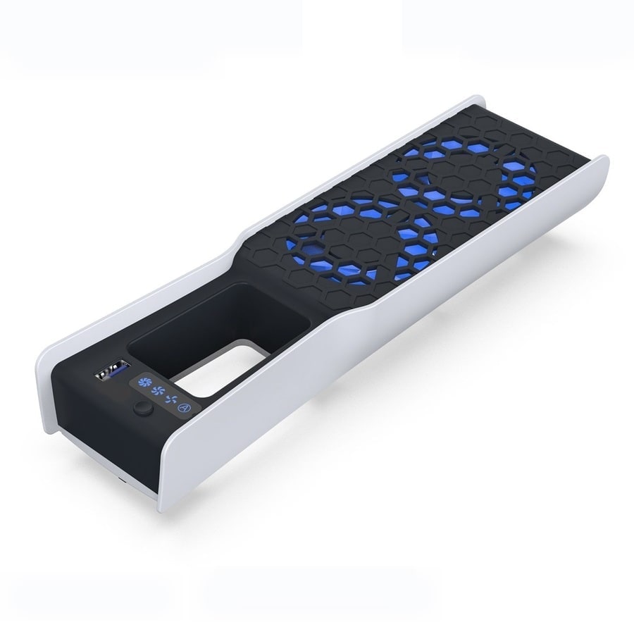 TP5-35159 PS5 Slim / PS5 Pro Blue LED Cooling Fan sanitized image 5